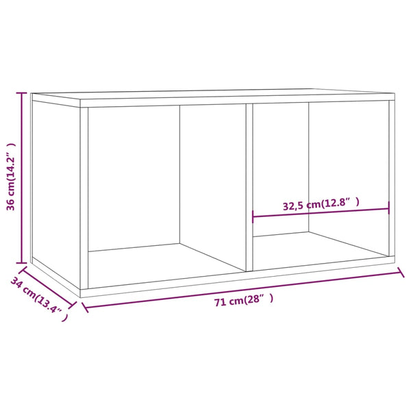vidaXL Vinyl Record Storage Box Grey Sonoma 71x34x36cm Engineered Wood
