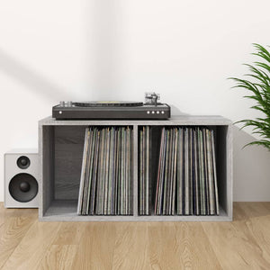vidaXL Vinyl Record Storage Box Grey Sonoma 71x34x36cm Engineered Wood