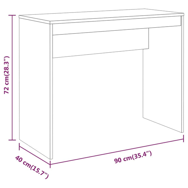 vidaXL Desk Sonoma Grey 90x40x72 cm Engineered Wood