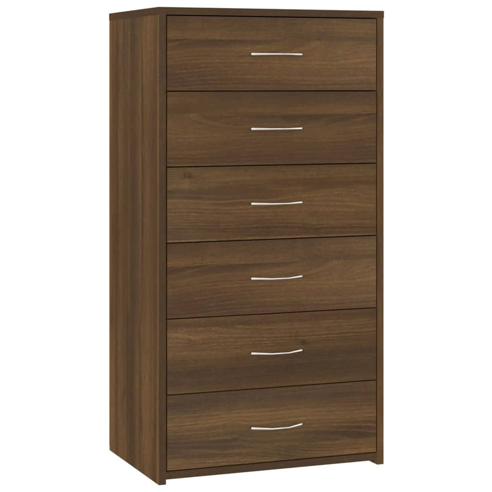 vidaXL Sideboard with 6 Drawers Brown Oak-Look 50x34x96 cm