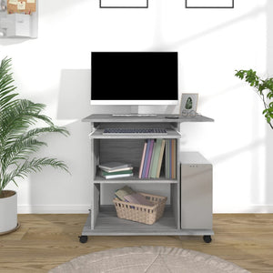 vidaXL Desk Sonoma Grey 80x50x75 cm Engineered Wood