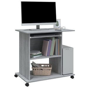 vidaXL Desk Sonoma Grey 80x50x75 cm Engineered Wood