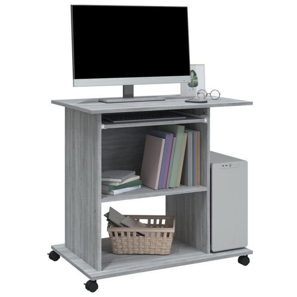 vidaXL Desk Sonoma Grey 80x50x75 cm Engineered Wood