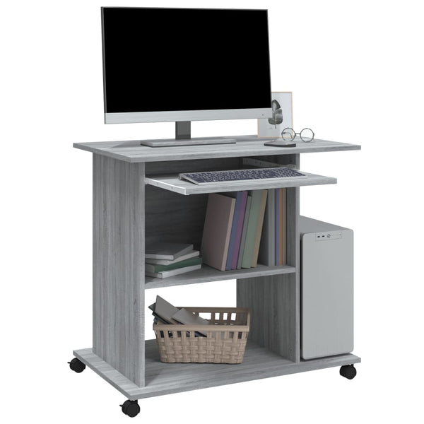 vidaXL Desk Sonoma Grey 80x50x75 cm Engineered Wood