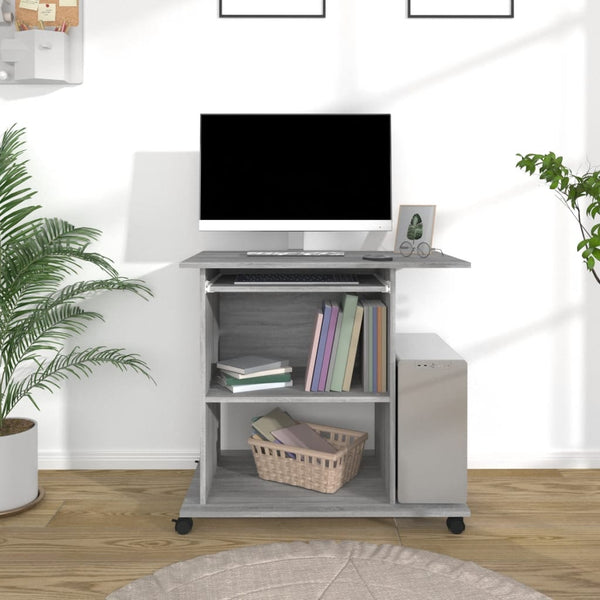 vidaXL Desk Sonoma Grey 80x50x75 cm Engineered Wood