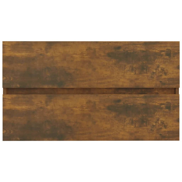 vidaXL Bathroom Cabinet Smoked Oak 80x38.5x45 cm Engineered Wood
