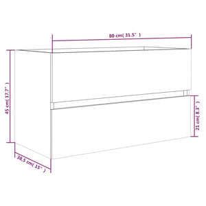 vidaXL Bathroom Cabinet Smoked Oak 80x38.5x45 cm Engineered Wood