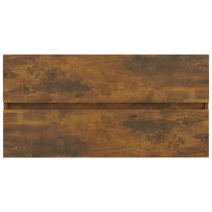 vidaXL Bathroom Vanity Smoked Oak 90x38.5x45 cm Engineered Wood