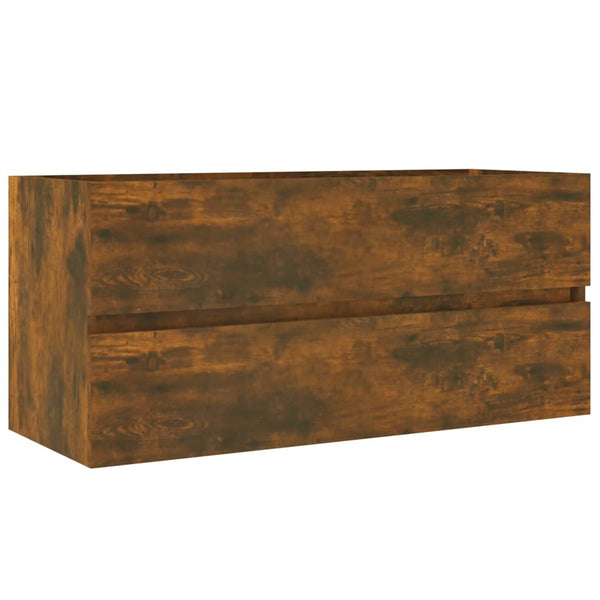vidaXL Bathroom Cabinet Smoked Oak 100x38.5x45 cm Engineered Wood