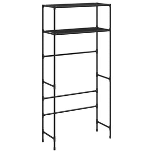 vidaXL Washing Machine Rack 2 Shelves Black 69x28x143 cm Iron
