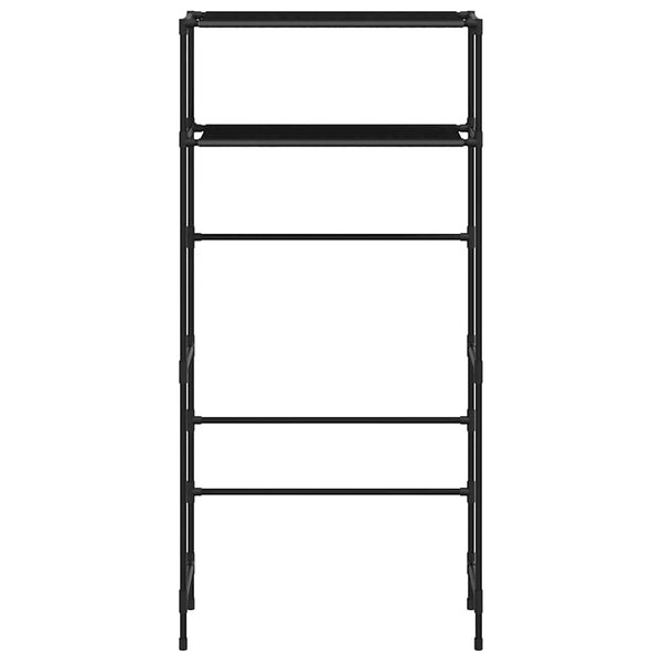 vidaXL Washing Machine Rack 2 Shelves Black 69x28x143 cm Iron