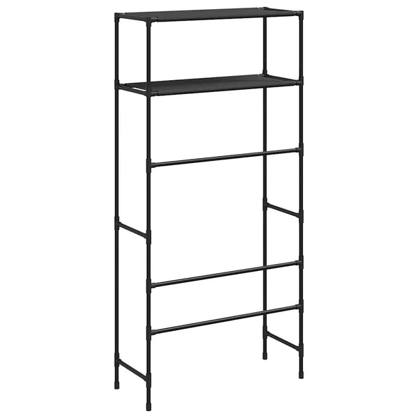 vidaXL Washing Machine Rack 2 Shelves Black 69x28x143 cm Iron