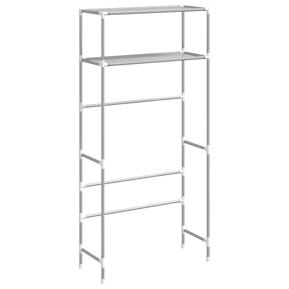 vidaXL Washing Machine Rack with 2 Shelves Grey 69x28x143 cm Iron