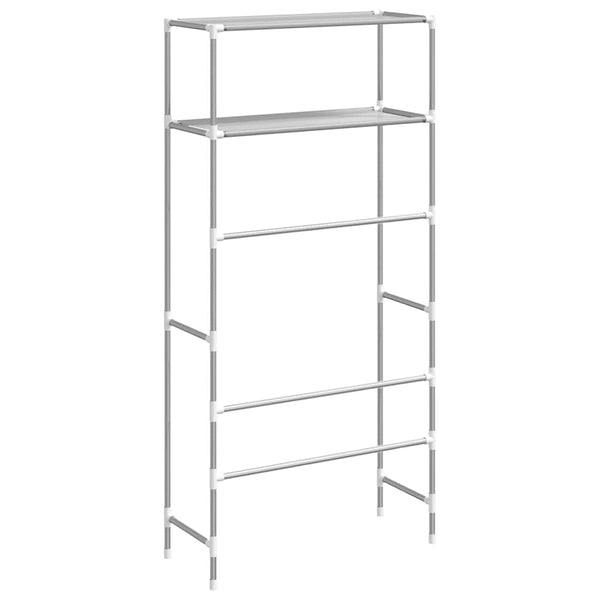 vidaXL Washing Machine Rack with 2 Shelves Grey 69x28x143 cm Iron