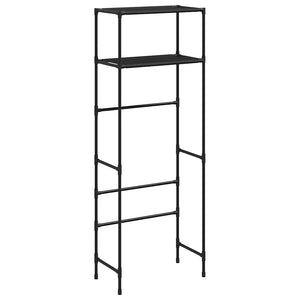 vidaXL Toilet Rack with 2 Shelves Black 53.5x28x143 cm Iron