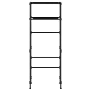 vidaXL Toilet Rack with 2 Shelves Black 53.5x28x143 cm Iron