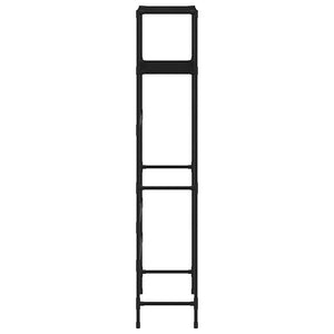 vidaXL Toilet Rack with 2 Shelves Black 53.5x28x143 cm Iron
