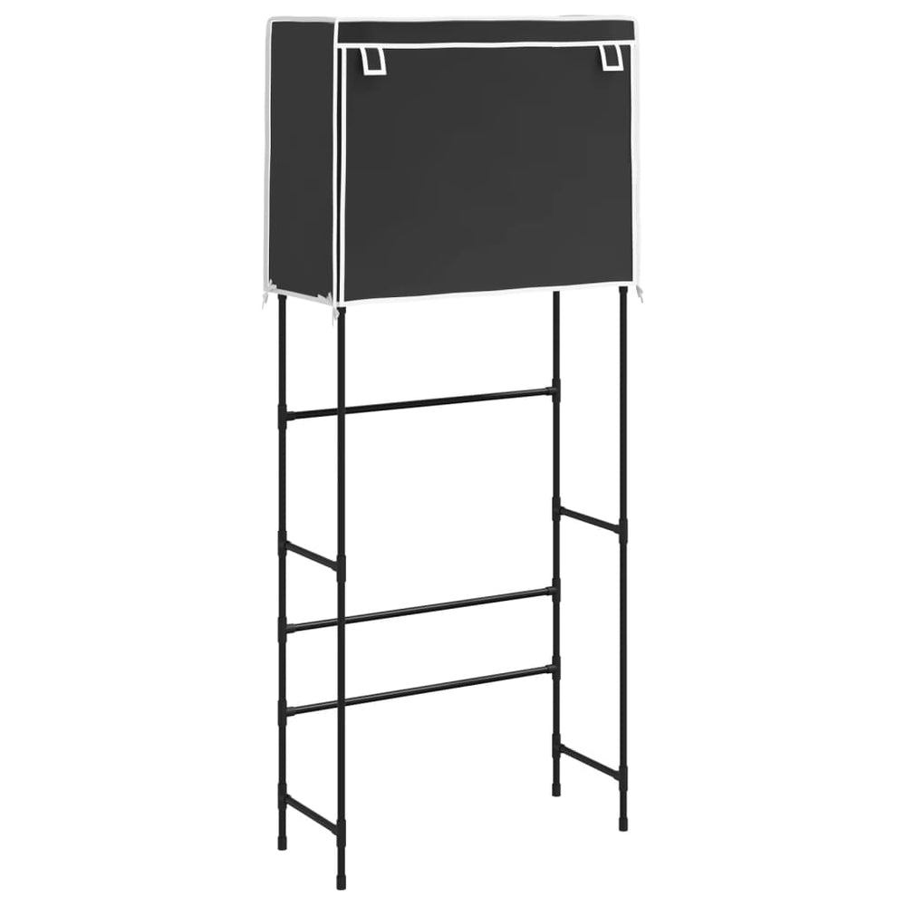 vidaXL Washing Machine Rack 2 Tiers Black 71x29.5x170.5 cm Iron
