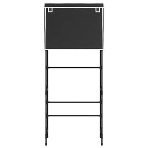 vidaXL Washing Machine Rack 2 Tiers Black 71x29.5x170.5 cm Iron