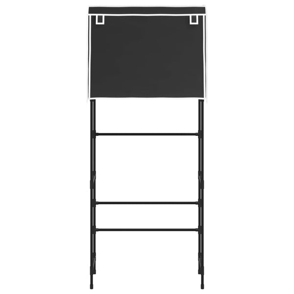 vidaXL Washing Machine Rack 2 Tiers Black 71x29.5x170.5 cm Iron