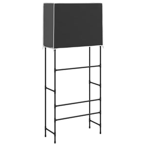 vidaXL Washing Machine Rack 2 Tiers Black 71x29.5x170.5 cm Iron