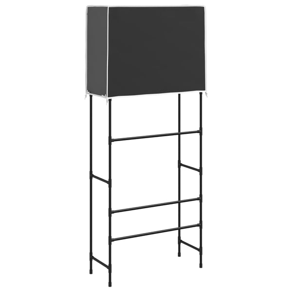 vidaXL Washing Machine Rack 2 Tiers Black 71x29.5x170.5 cm Iron