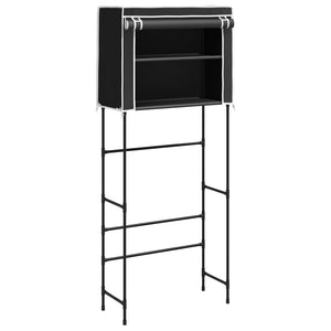 vidaXL Washing Machine Rack 2 Tiers Black 71x29.5x170.5 cm Iron
