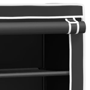 vidaXL Washing Machine Rack 2 Tiers Black 71x29.5x170.5 cm Iron