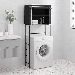 vidaXL Washing Machine Rack 2 Tiers Black 71x29.5x170.5 cm Iron