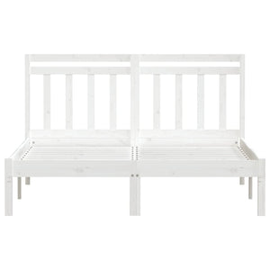 vidaXL Solid Wood Bed White 135x190 cm