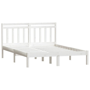 vidaXL Solid Pine Bed White 140x190 cm