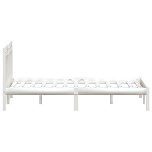 vidaXL Solid Pine Bed White 140x190 cm