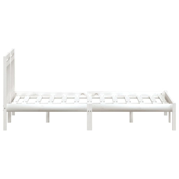 vidaXL Solid Pine Bed White 140x190 cm
