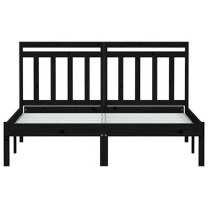 vidaXL Solid Wood Bed Black Pine 140x190 cm