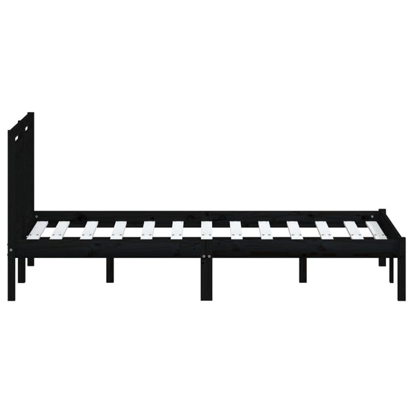 vidaXL Solid Wood Bed Black Pine 140x190 cm