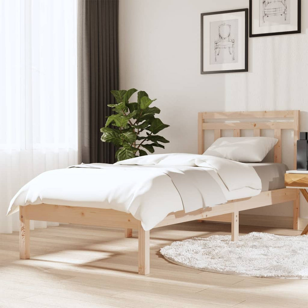 vidaXL Solid Pine Bed 100x200 cm