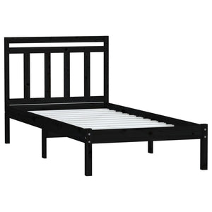 vidaXL Solid Pine Bed Black 100x200 cm