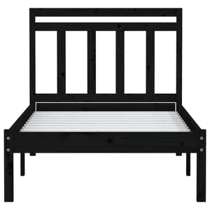 vidaXL Solid Pine Bed Black 100x200 cm