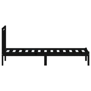 vidaXL Solid Pine Bed Black 100x200 cm