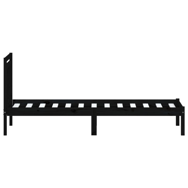 vidaXL Solid Pine Bed Black 100x200 cm