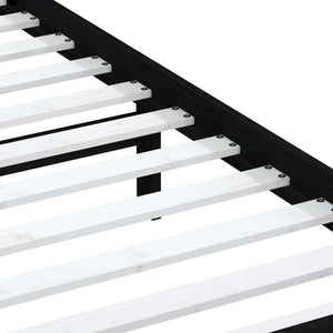 vidaXL Solid Pine Bed Black 100x200 cm