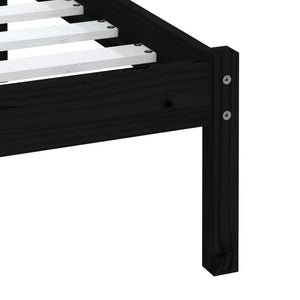 vidaXL Solid Pine Bed Black 100x200 cm