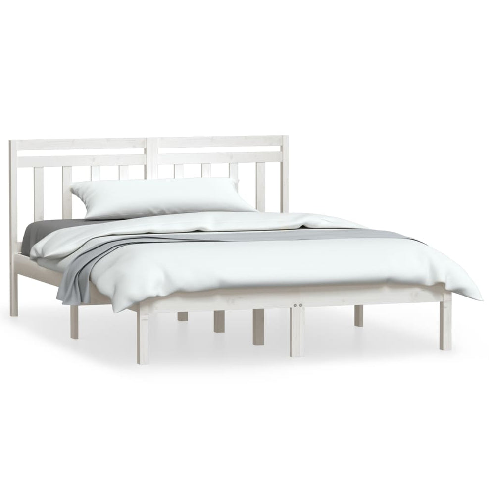vidaXL Solid Pine Bed White 140x200 cm