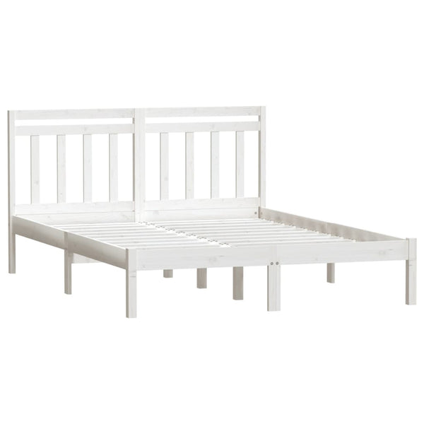 vidaXL Solid Pine Bed White 140x200 cm