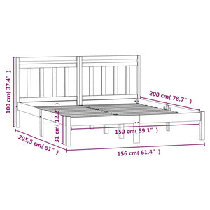 vidaXL Solid Wood Bed 150x200 cm