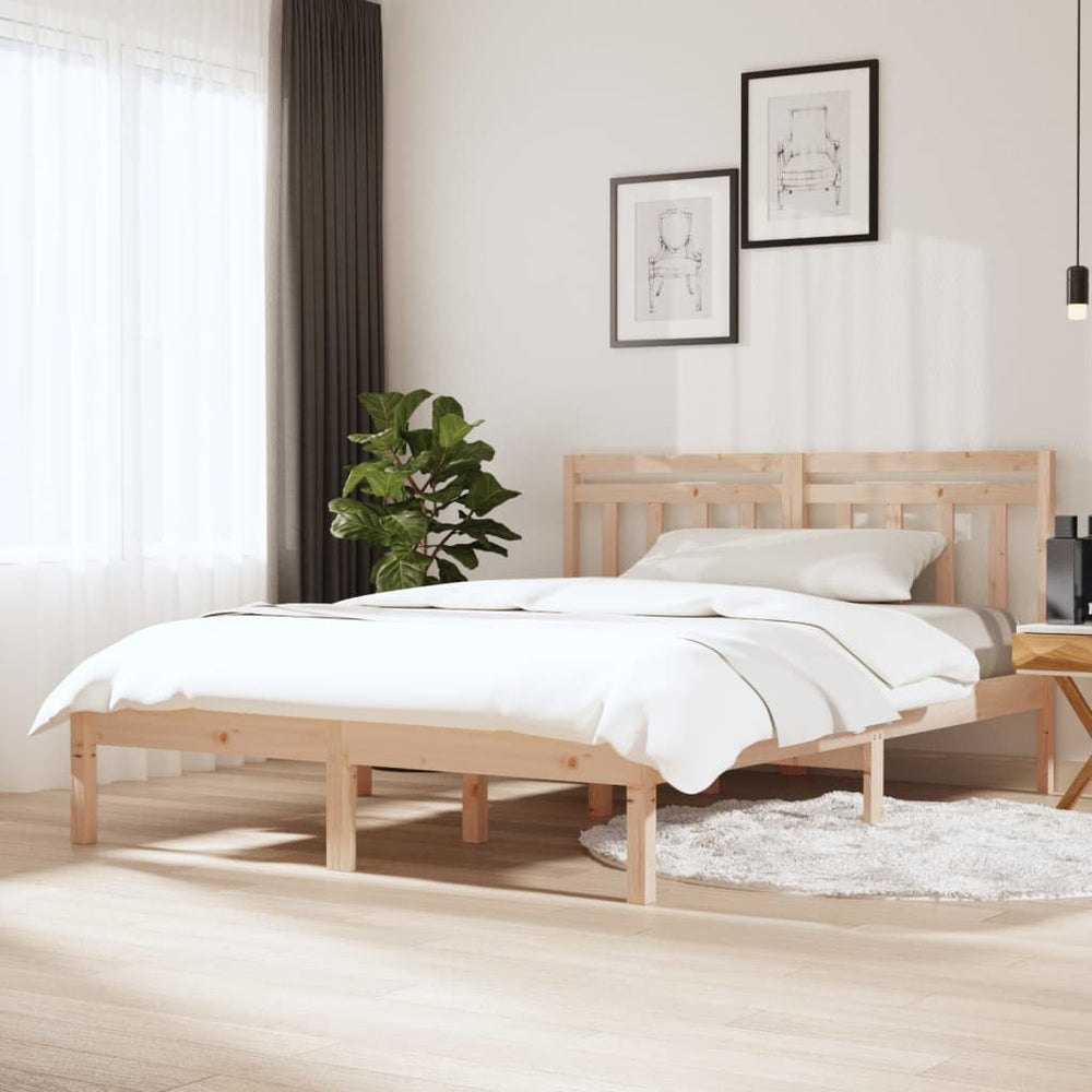 vidaXL Solid Wood Bed 150x200 cm