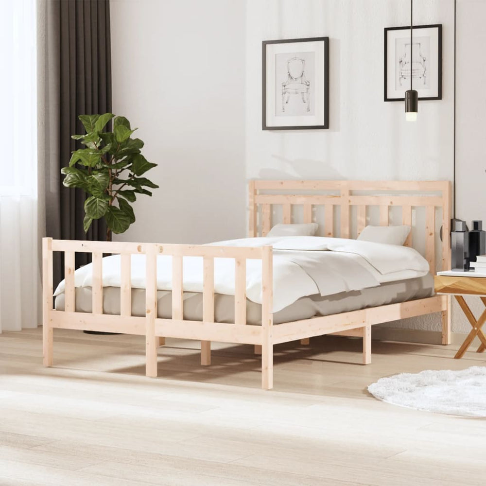 vidaXL Solid Wood Bed 140x200 cm
