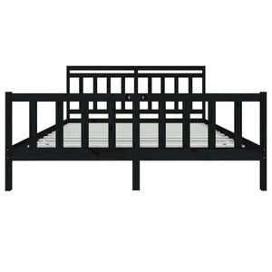 vidaXL Solid Wood Bed Black 180x200 cm