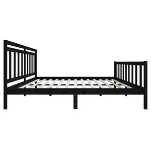vidaXL Solid Wood Bed Black 180x200 cm
