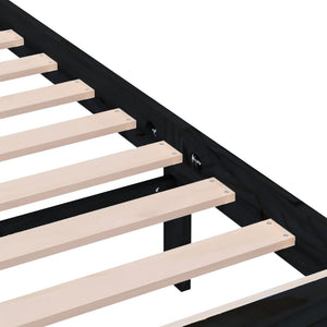 vidaXL Solid Wood Bed Black 180x200 cm